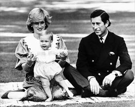 Prince William avec prince Charles et princesse Diana