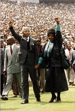 Nelson Mandela avec sa femme Winnie