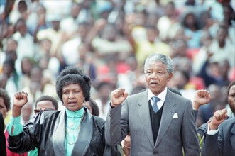 Nelson Mandela avec sa femme Winnie