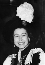 La reine Elisabeth II lors de son investiture dans l'Ordre du Chardon à Edimbourg