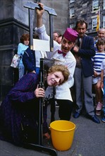 Edinburgh Festival  1988
Gerry Connolly as Margaret Thatcher being beheaded