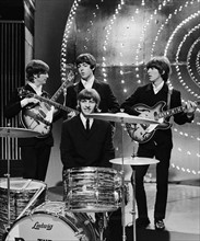 The Beatles pictured during rehearsal for appearance on BBC-TV's `Top Of The Pops' at BBC