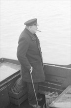 Winston Churchill près des plages du Débarquement en Normandie