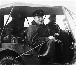 Winston Churchill en Normandie, après le débarquement allié