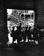 World War II: Women. A view through the shed at a British Port when the largest contingent of A.T.S
