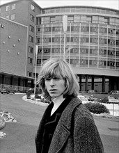 Singer David Bowie when he was known as Davy Jones, pictured outside the BBC television centre