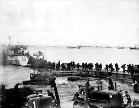 British troops arrive at Juno beach Normandy as part of the invasion force against the Germans