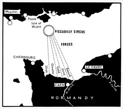 Carte du débarquement, 1944
