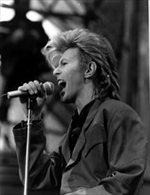 Pop Music - David Bowie pictured in concert at Cardiff Arms Park during his Glass Spider Tour -