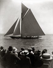 Britannia passing the pier at deal yacht races. 1921