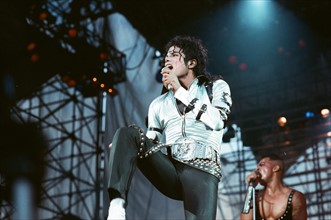 Michael Jackson seen here in concert at Roundhay Park. 29th July 1988