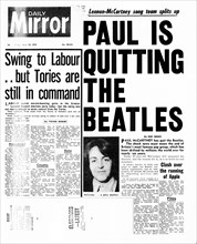 Une du Daily Mirror, 10 avril 1970