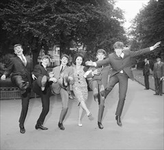 John Lennon Paul McCartney George Harrison and Ringo Starr with Billy J Kramer and Susan Maughan