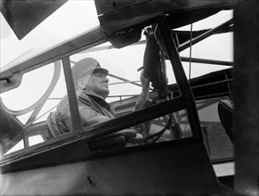 British Prime Minister Winston Churchill pictured on his visit to Normandy in Northern France, six