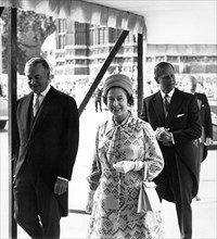 Queen Elizabeth II arrives at the 62nd Inter-Parliamentary Union conference with Prince Philip