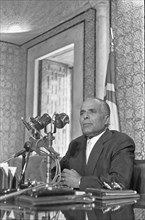 The Bizerte Crisis 1961
Tunisian President Habib Bourguiba seen here addressing the press and