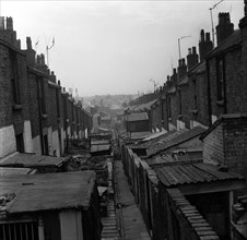 Bidonvilles dans la Grande-Bretagne de l'après-guerre. Vers 1960