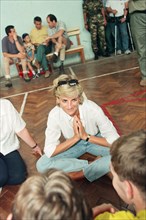 Diana, Princess of Wales makes a three day visit to Bosnia - Herzegovina as part of her campaign to