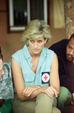 Diana, Princess of Wales during her four day visit to Angola, the former Portuguese colony torn