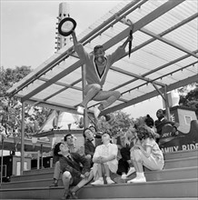 Sammy Davis Jnr rehearsing with some children at Battersea Festival Gardens for his new film 'Sammy