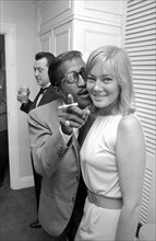 Sammy Davis Jnr. with fiancee actress May Britt.
6th June 1960.