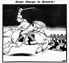 Great Charge in Reverse! 27th September 1940

Cartoon drawn by Philip Zec for the Daily Mirror,