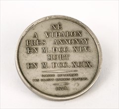 Medal bearing the profile of Etienne Montgolfier (reverse)