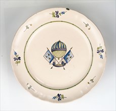 Plate with Mr Blanchard's flying vessel