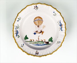 Plate commemorating Testu-Brissy's experiment on 18th June 1786