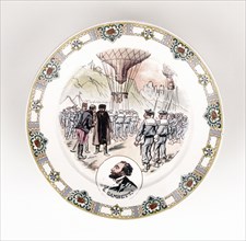 Decorated plate tribute to Gambetta