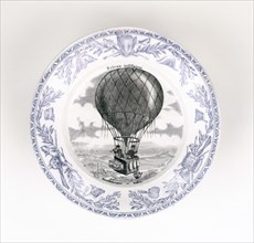 Plate with military recognition balloon scene