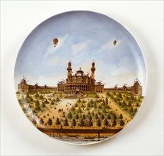 Plat avec représentation de l'ancien palais du Trocadéro
