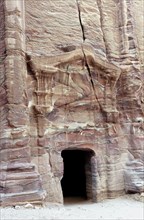 Facade d'un batiment de Petra en Jordanie