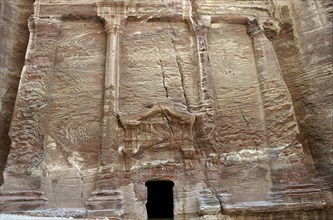 Facade of a building in Petra, Jordan