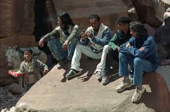 Young Jordanian men in the streets of Petra