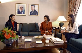 Princess Lalla Meryem, Suzanne Mubarak and Queen Rania, November 2002