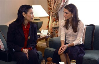 Princess Lalla Meryem and Queen Rania, November 2002