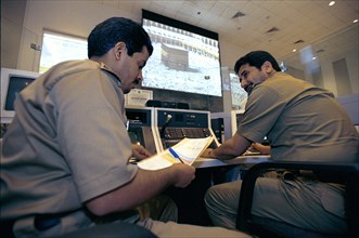Security control room in Mina, February 2003