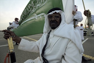 Le Roi Fahd lors d'un pèlerinage à la Mecque, février 2003