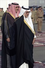 Prince Nayef Bin Abdul Aziz Al Saoud inspecting the troops, February 2003