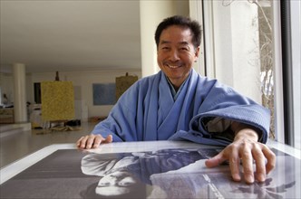 Le peintre japonais Morio Matsui, février 1998