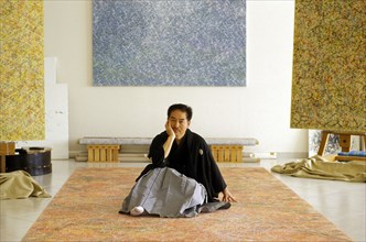 Le peintre japonais Morio Matsui, février 1998