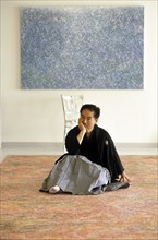 Le peintre japonais Morio Matsui, février 1998