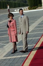 Juan Carlos et sa femme en visite officielle en Syrie, octobre 2003