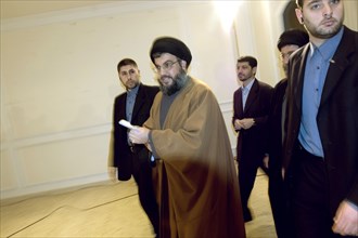 Sheikh Hassan Nasrallah, chief of the Shi'ite Muslim group of Hezbollah