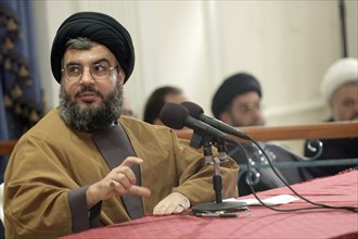 Le secrétaire général du Hezbollah Hassan Nasrallah, mars 2005