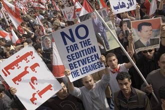 Vast crowd in Beirut backs a role for Syria