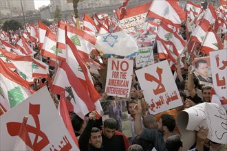 Vast crowd in Beirut backs a role for Syria