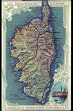 Napoléon 1er. Carte de la Corse. Ajaccio