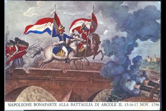Napoléon Bonaparte à la bataille d'Arcole.